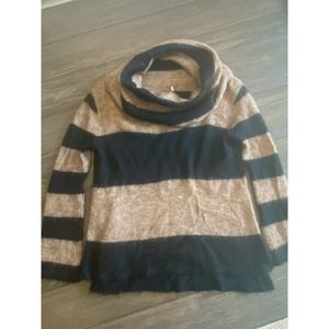 Free People Sweater Women's XS Lulu Cowl Neck Rugby Striped Alpaca Knit